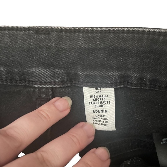 & Denim Black Faded High Rise Jean Shorts - Picture 3 of 4